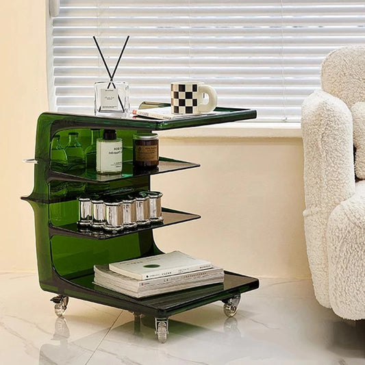 Unique Acrylic Side Table Nightstands Mobile Small Dining Coffee Table